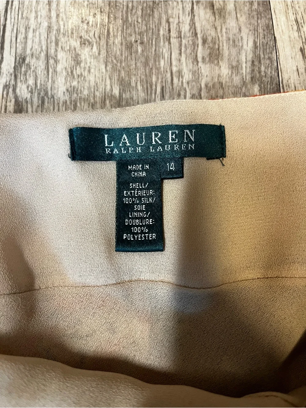 Lauren Ralph Lauren Orange Paisley Silk Chiffon Skirt Women’s Size 14